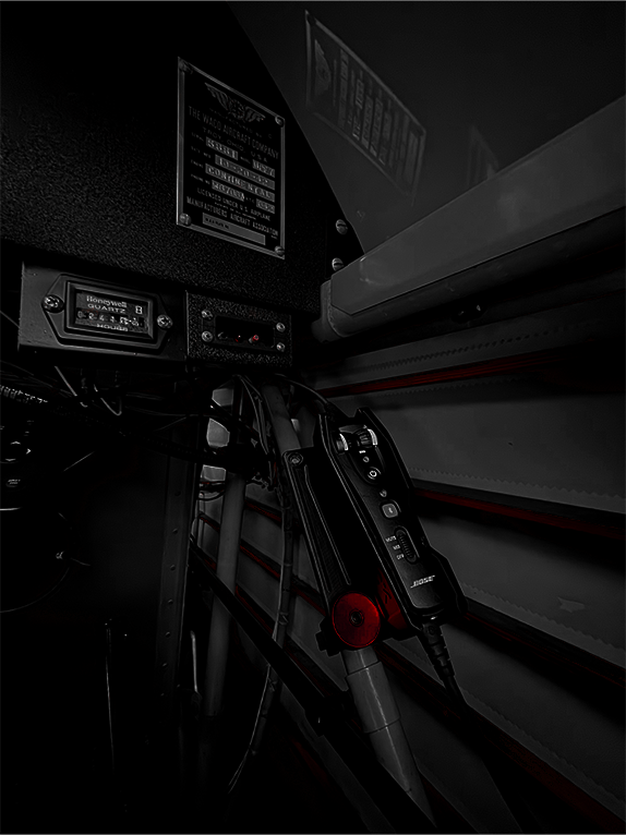 Close-up of an aircrafts interior with ANR Clip.